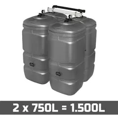 Citerne à mazout PE 2 x 750L (=1500L) UV résist - jumelage largeur thumbnail