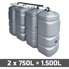 Citerne à mazout PE 2 x 750L (=1500L) UV résist - jumelage longueur thumbnail