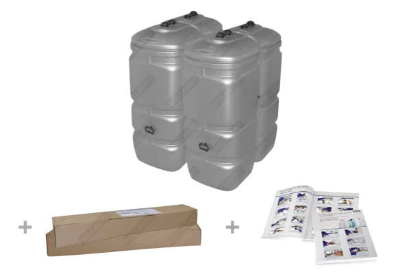 Citerne à mazout PE 2 x 1000L (=2000L) UV résist - jumelage largeur 4