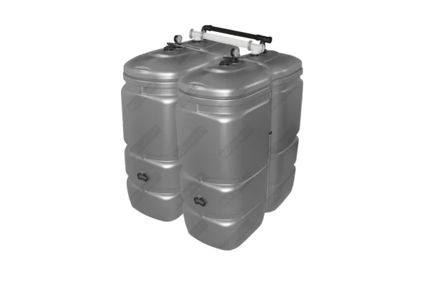 Citerne à mazout PE 2 x 1000L (=2000L) UV résist - jumelage largeur 5