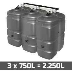 Citerne à mazout PE 3 x 750L (=2250L) UV résist - jumelage largeur thumbnail