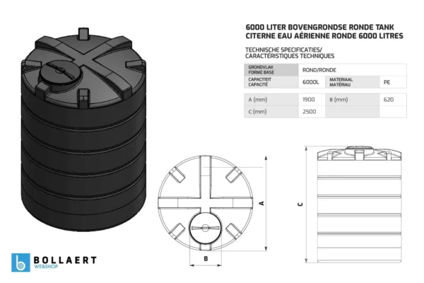 Citerne eau aérienne ronde - 2 x 6000 litres - jumelées (Ø 1,90 m) 9