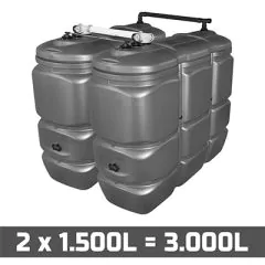 Cuve à mazout PE 2 x 1500L (=3000L) UV résist - jumelage largeur thumbnail