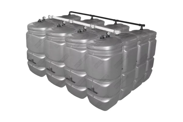 Cuve à mazout PE 4 x 2000L (=8000L) UV résist - jumelage largeur 5