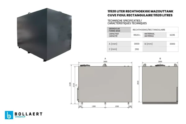 Cuve à mazout aérienne en acier - double paroi - 11520 litres 5